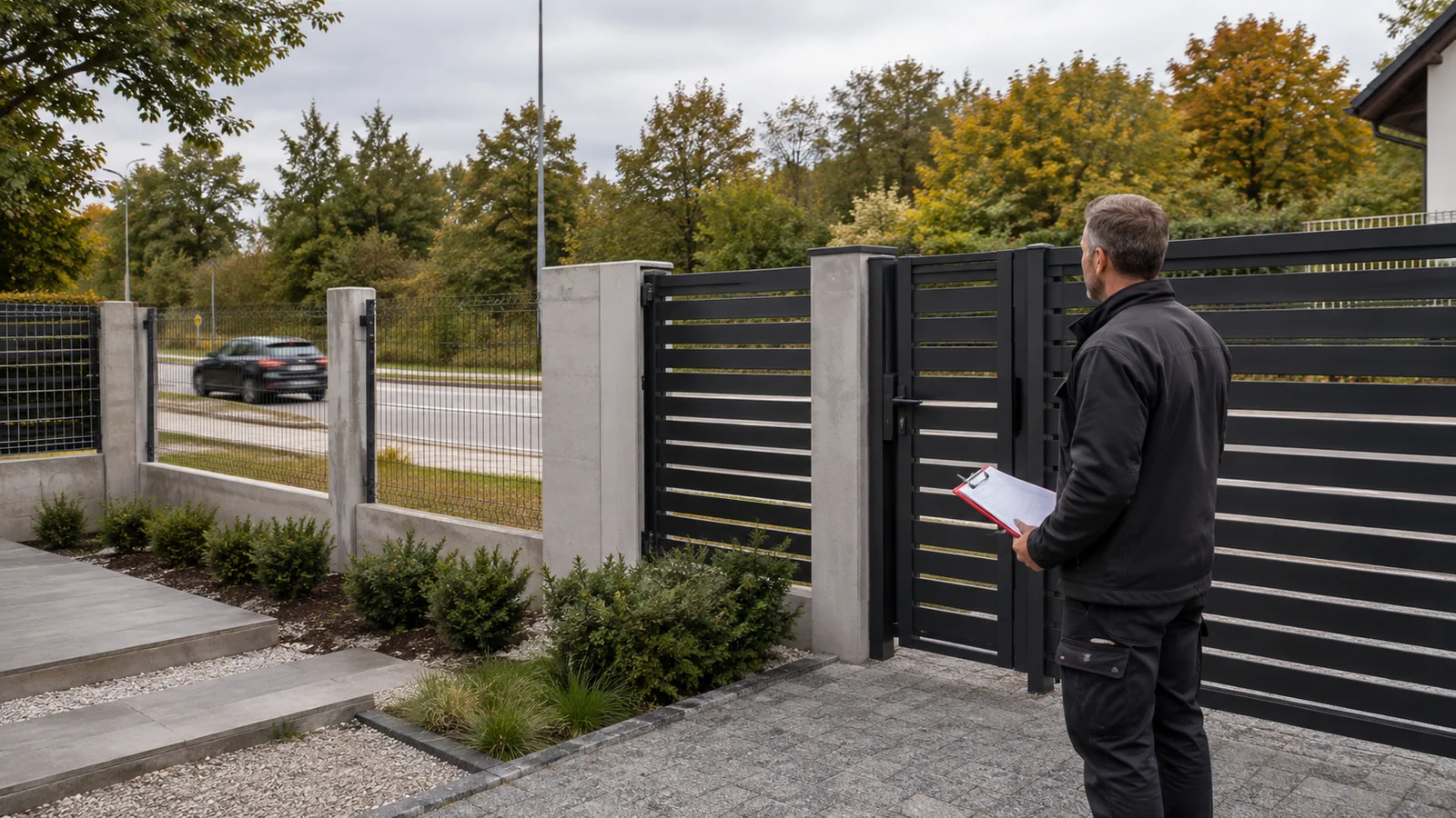 Ogrodzenie przy ruchliwej drodze w Gliwicach: prywatność, wiatr i dobór przęseł